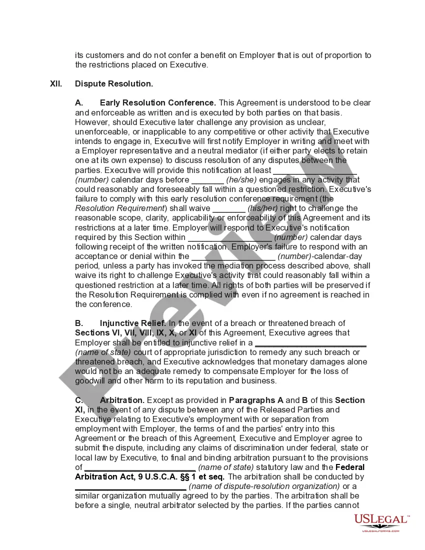 Get Termination Agreement between Employer and Executive at End of Term of Employment Agreement with Restrictive Covenants and General Release Preview Termination Agreement between Employer and Executive at End of Term of Employment Agreement with Restrictive Covenants and General Release