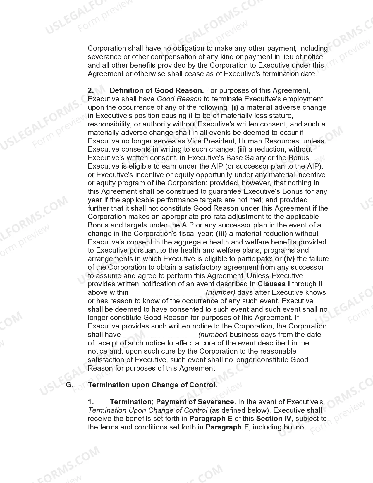 Preview Employment Agreement with Vice President of Human Resources