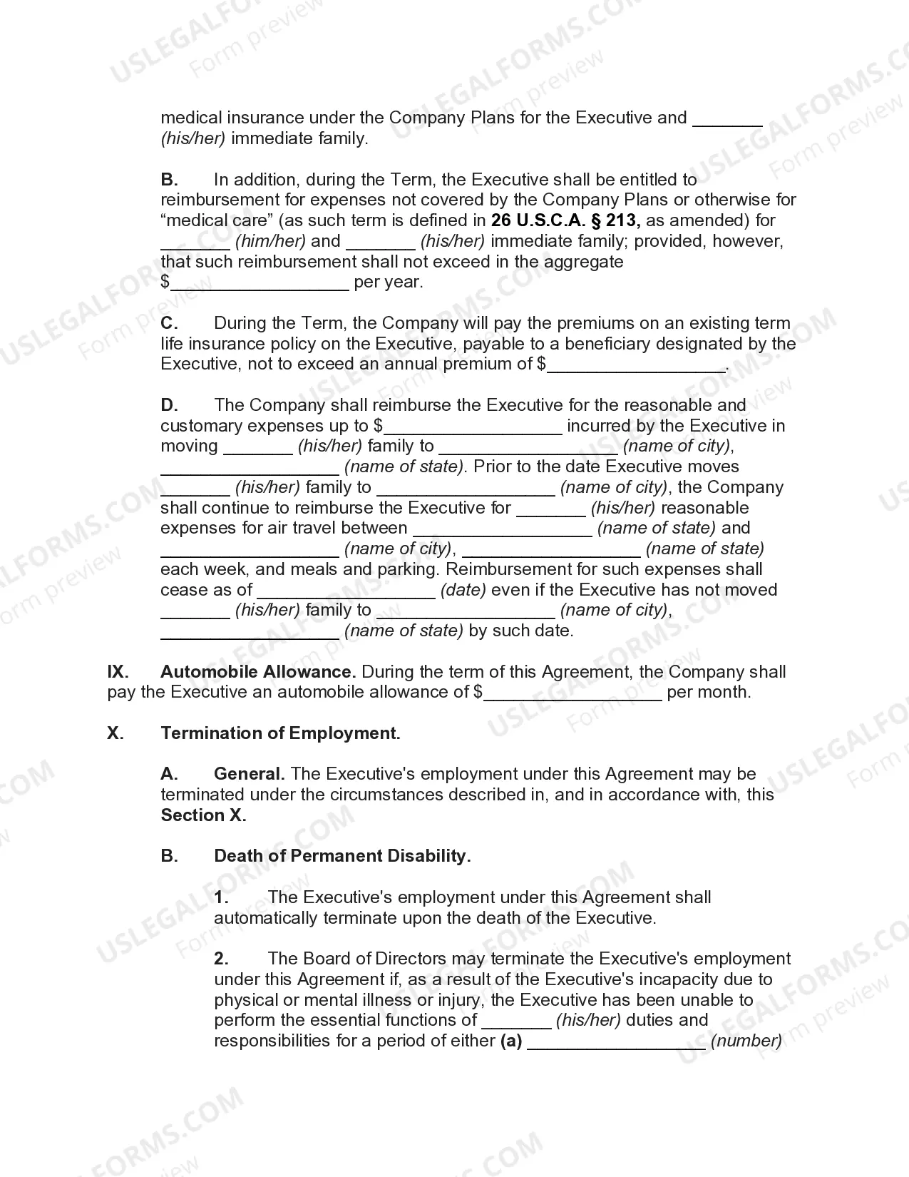 Preview Employment Agreement with Executive Vice President and Chief Financial Officer