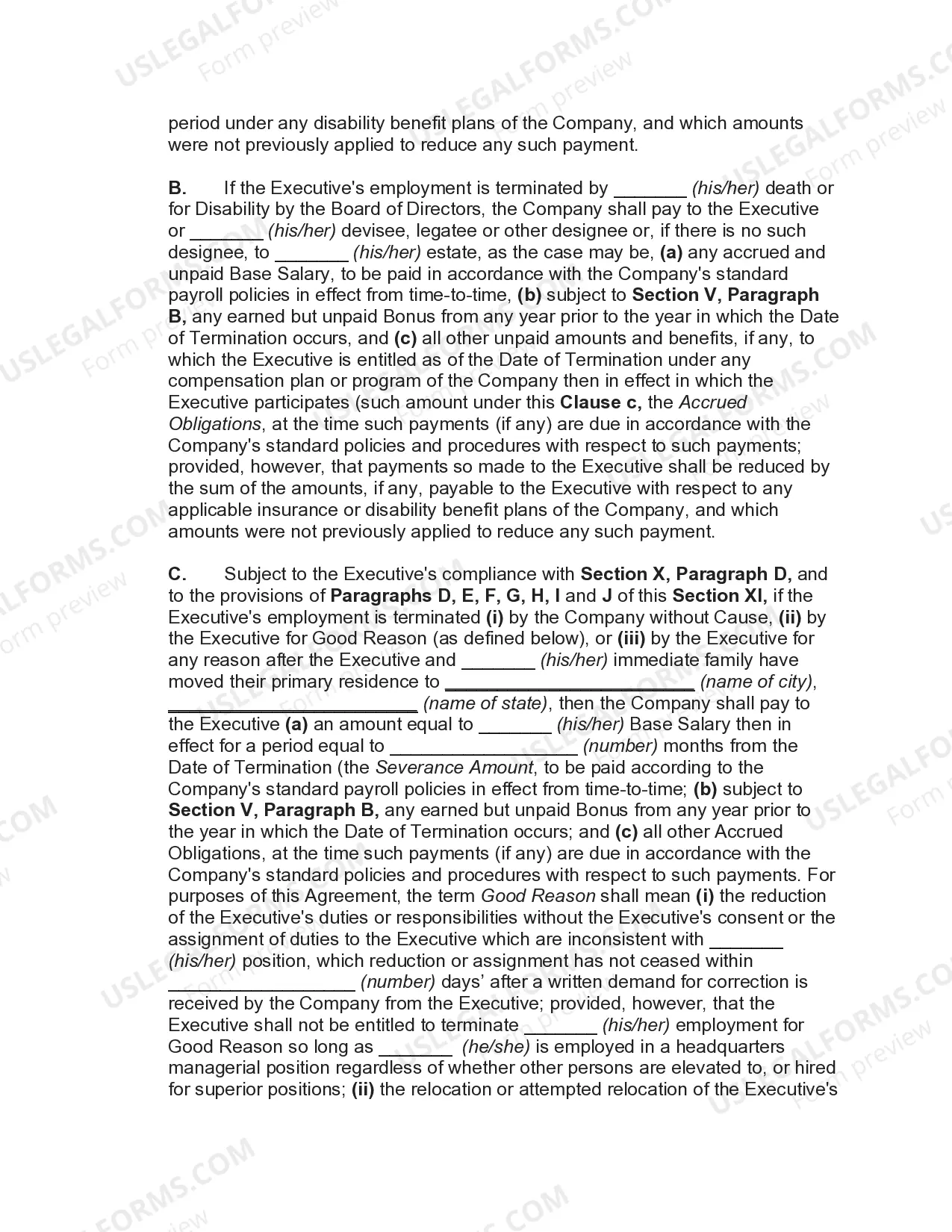 Preview Employment Agreement with Executive Vice President and Chief Financial Officer