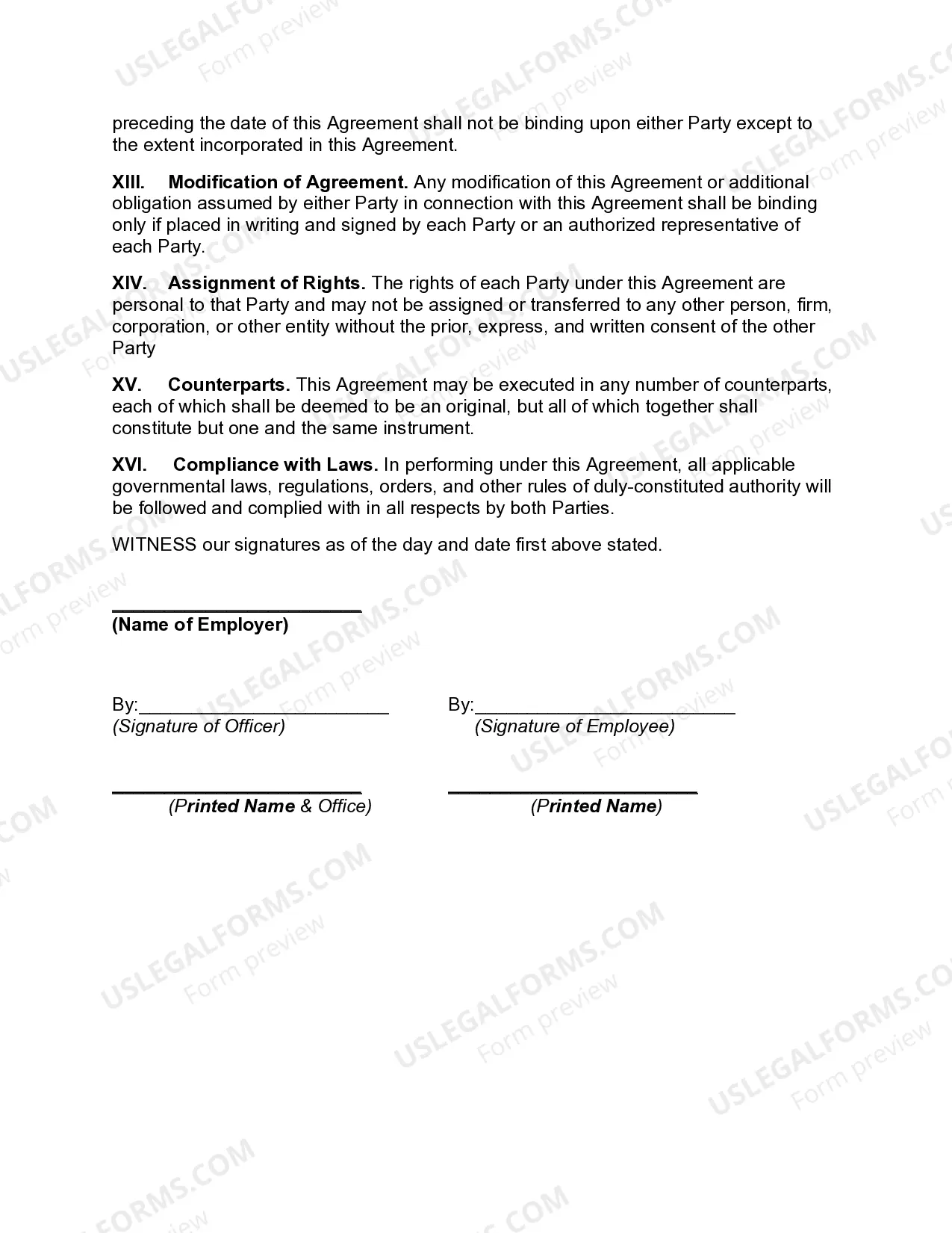 Preview Employment of Supervisor