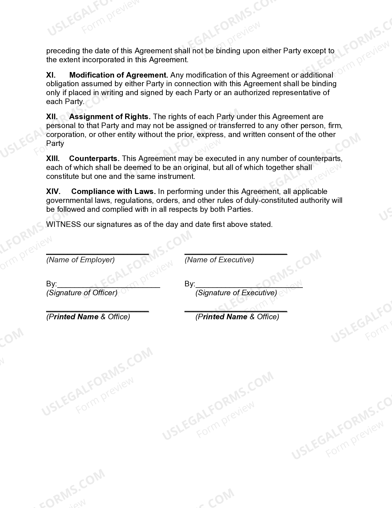 Minnesota Release of Corporate Employer by Executive upon Termination