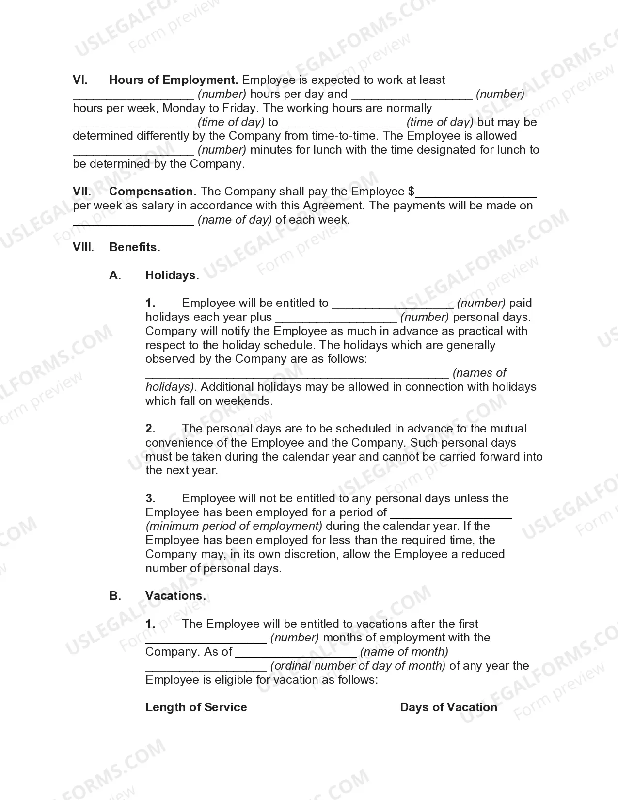 Preview Employment of Bookkeeper