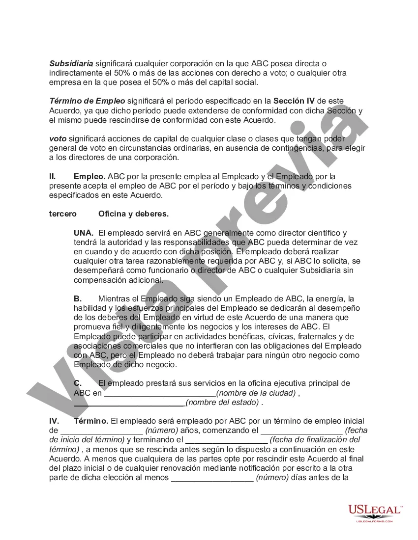 Preview Empleo del ejecutivo como director científico