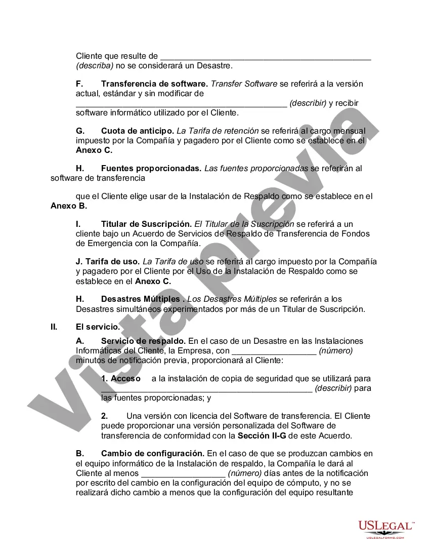 Preview Acuerdo de servicios de respaldo de emergencia