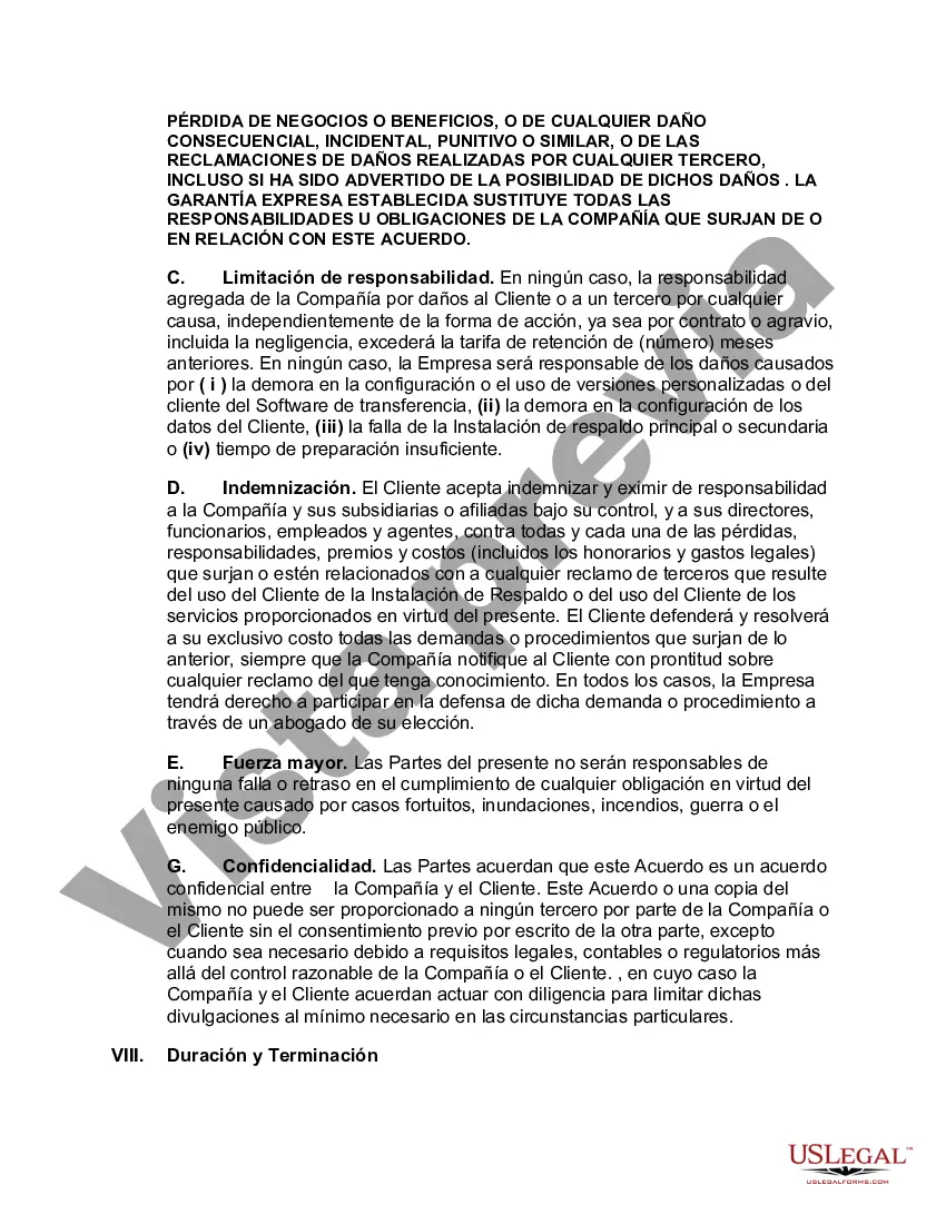 Preview Acuerdo de servicios de respaldo de emergencia