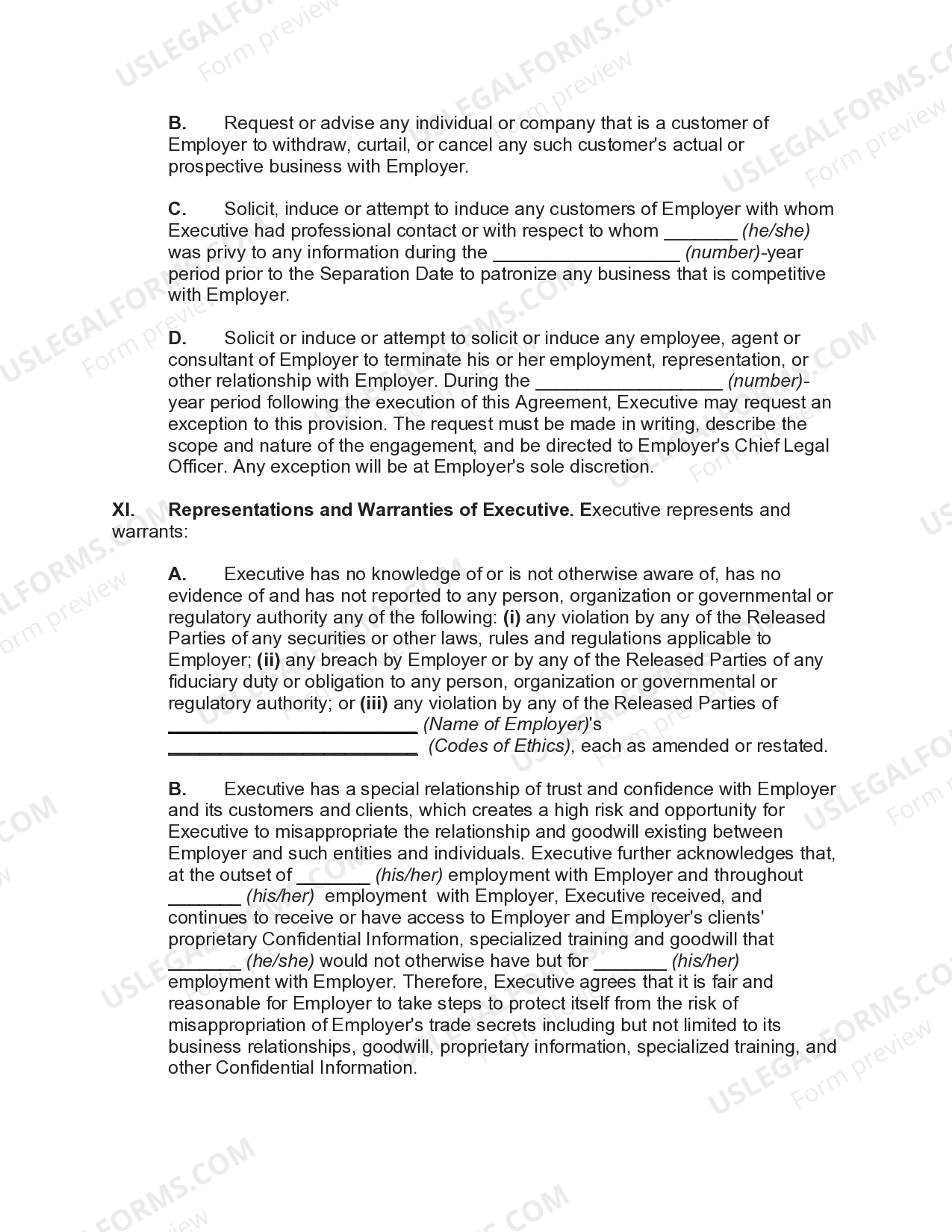 Termination Agreement between Employer and Executive at End of Term of