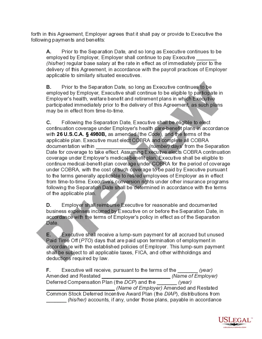 Get Termination Agreement between Employer and Executive at End of Term of Employment Agreement with Restrictive Covenants and General Release Preview Termination Agreement between Employer and Executive at End of Term of Employment Agreement with Restrictive Covenants and General Release