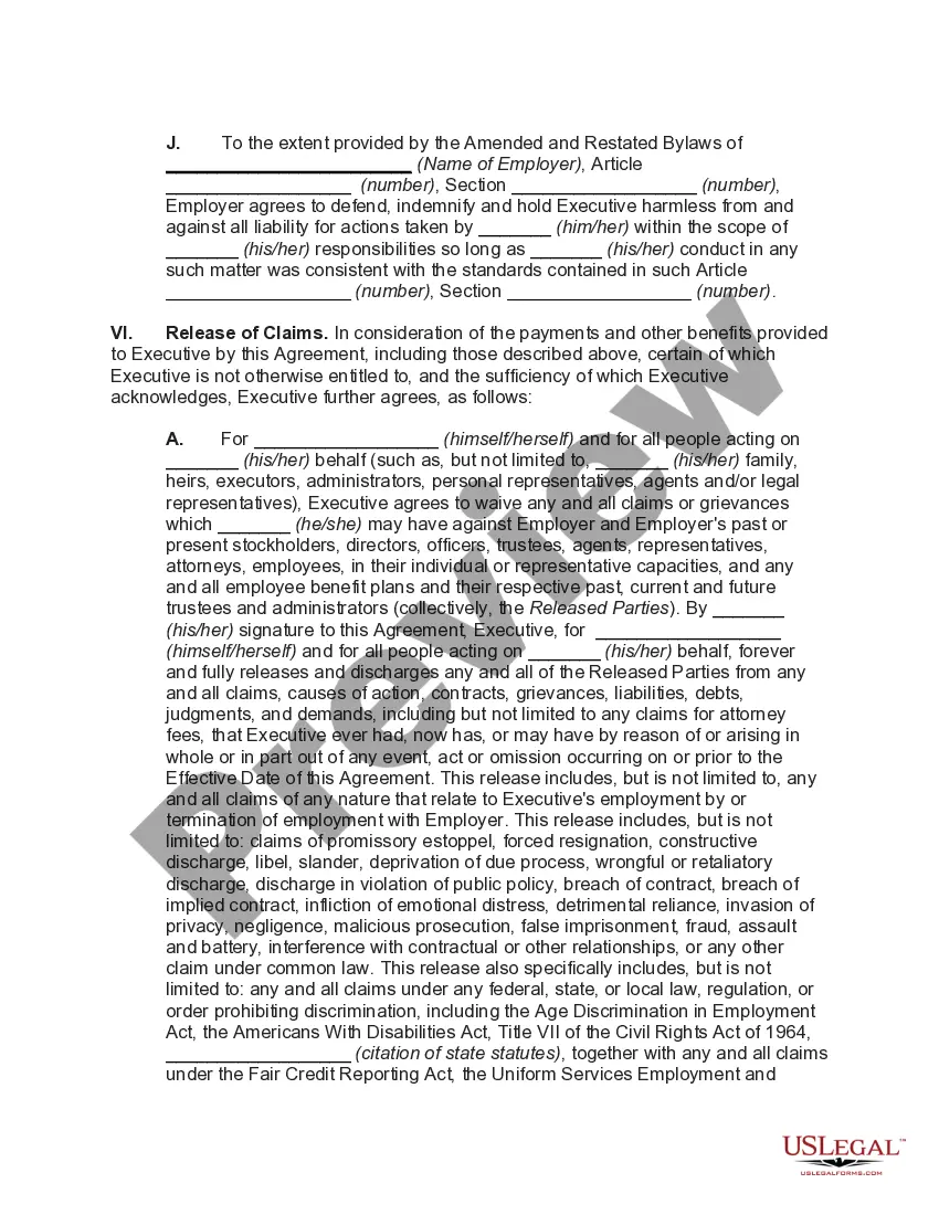 Get Termination Agreement between Employer and Executive at End of Term of Employment Agreement with Restrictive Covenants and General Release Preview Termination Agreement between Employer and Executive at End of Term of Employment Agreement with Restrictive Covenants and General Release
