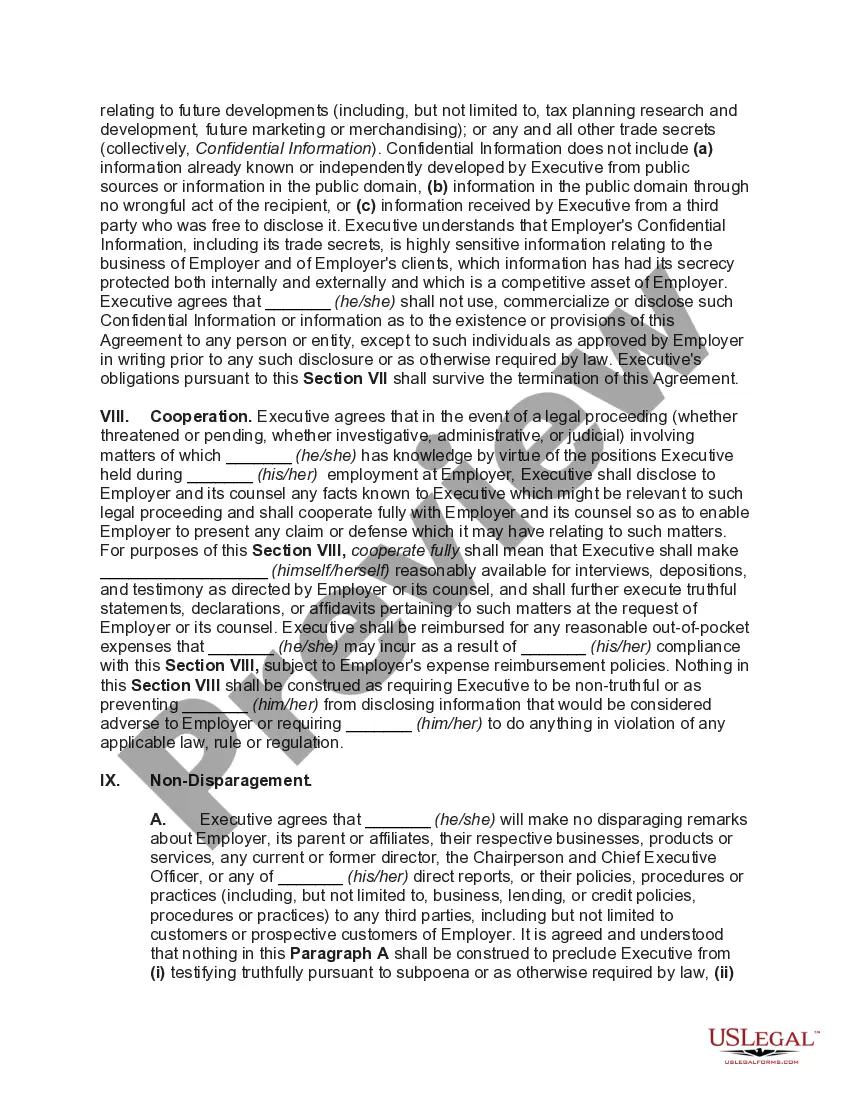 Get Termination Agreement between Employer and Executive at End of Term of Employment Agreement with Restrictive Covenants and General Release Preview Termination Agreement between Employer and Executive at End of Term of Employment Agreement with Restrictive Covenants and General Release