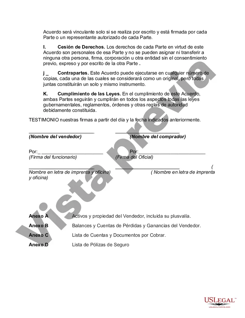 Preview Acuerdo de Venta de Activos de la Corporación