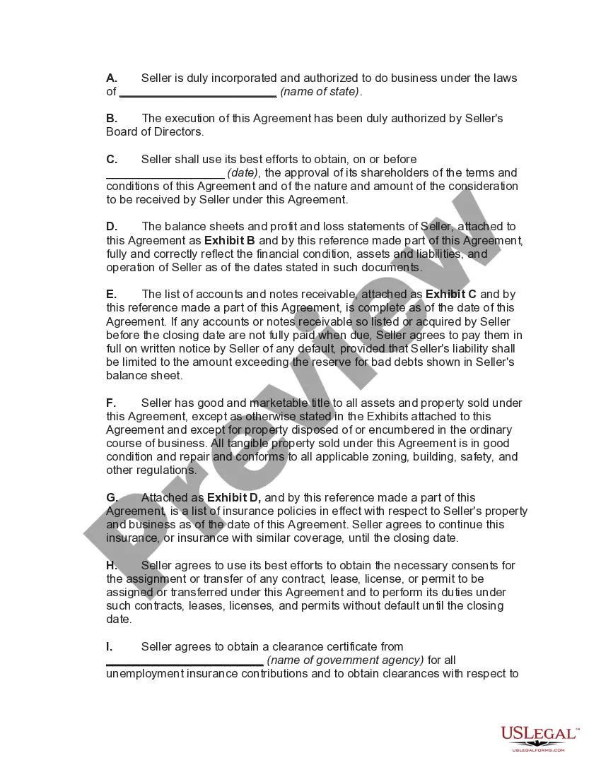 Get Agreement for Sale of Assets of Corporation Preview Agreement for Sale of Assets of Corporation