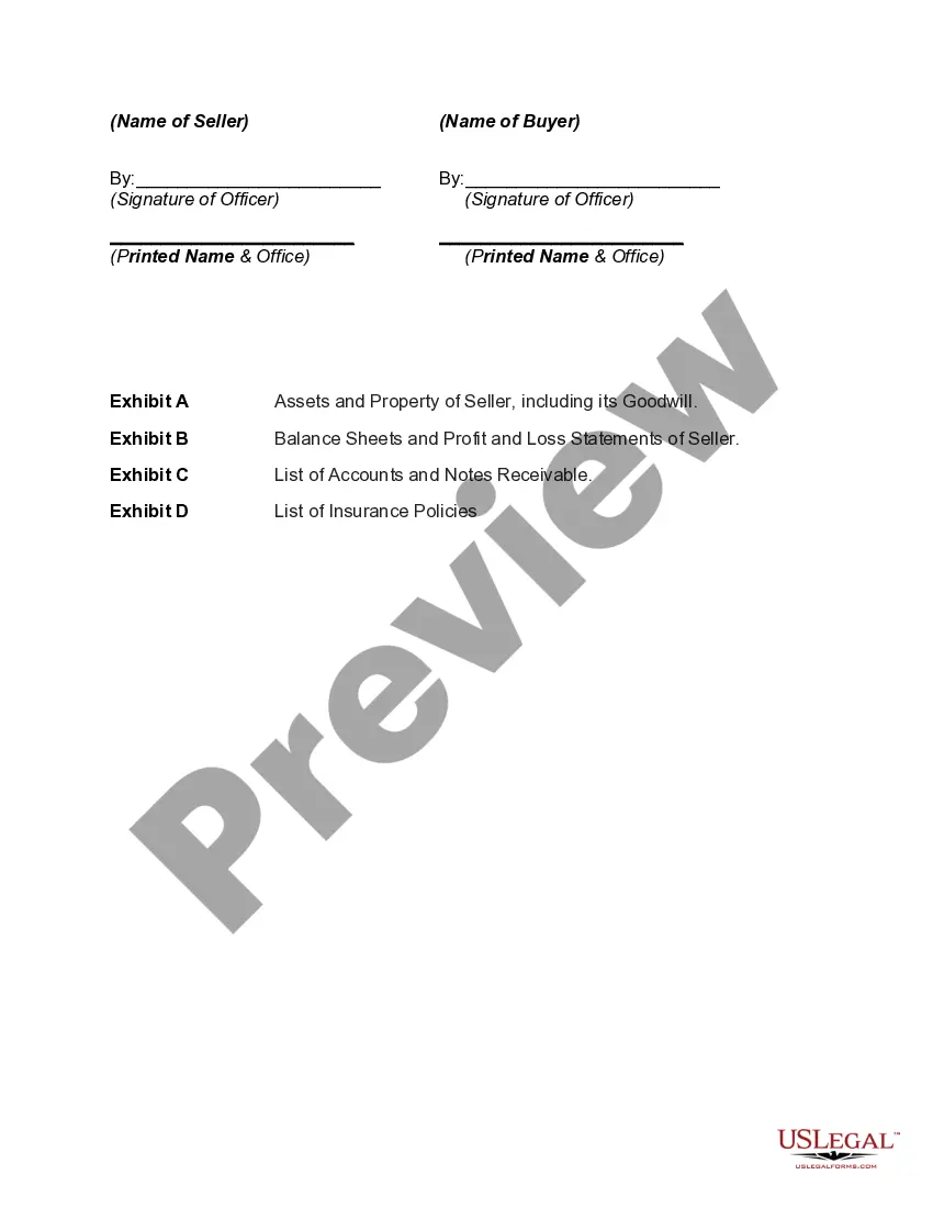 Get Agreement for Sale of Assets of Corporation Preview Agreement for Sale of Assets of Corporation