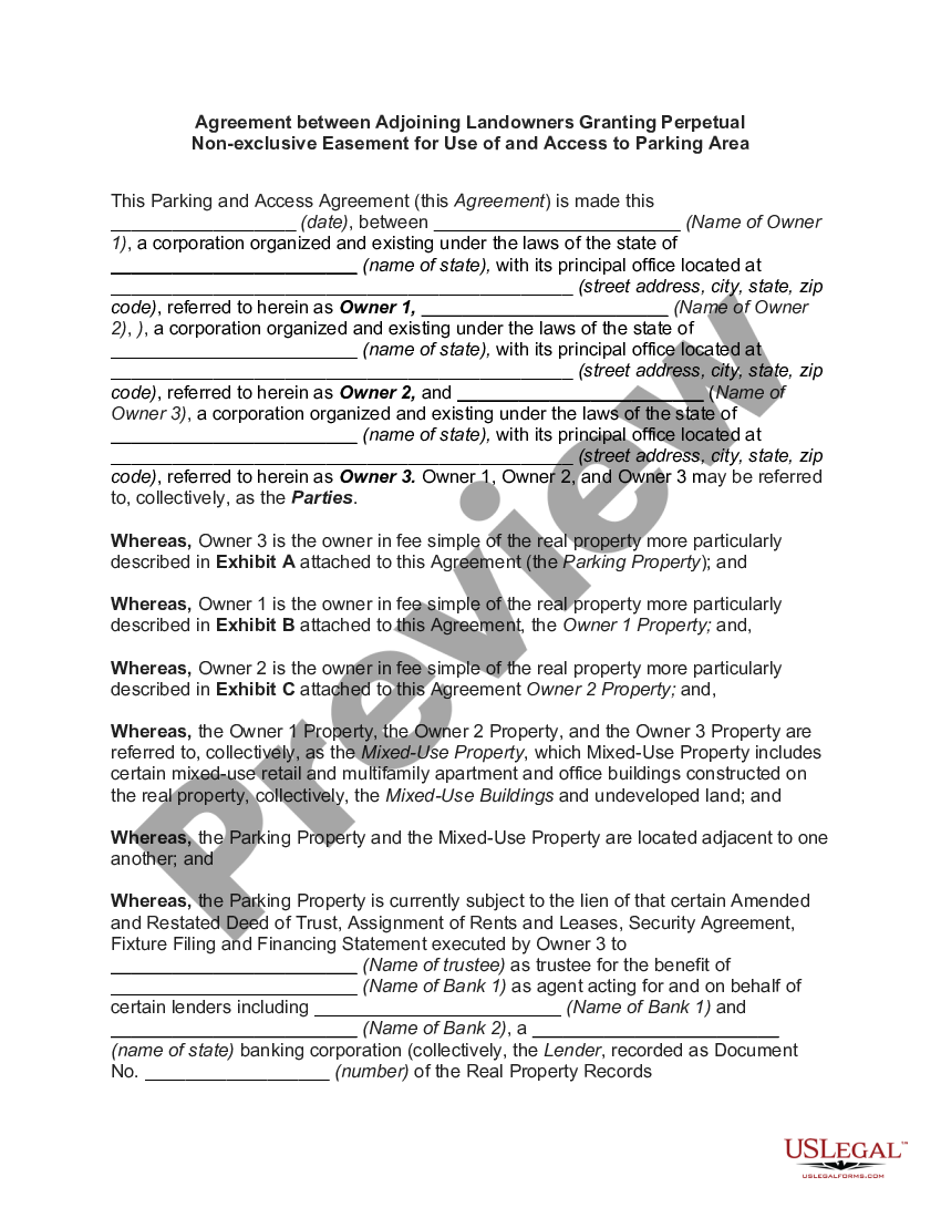 Agreement between Adjoining Landowners Granting Perpetual Non-exclusive ...