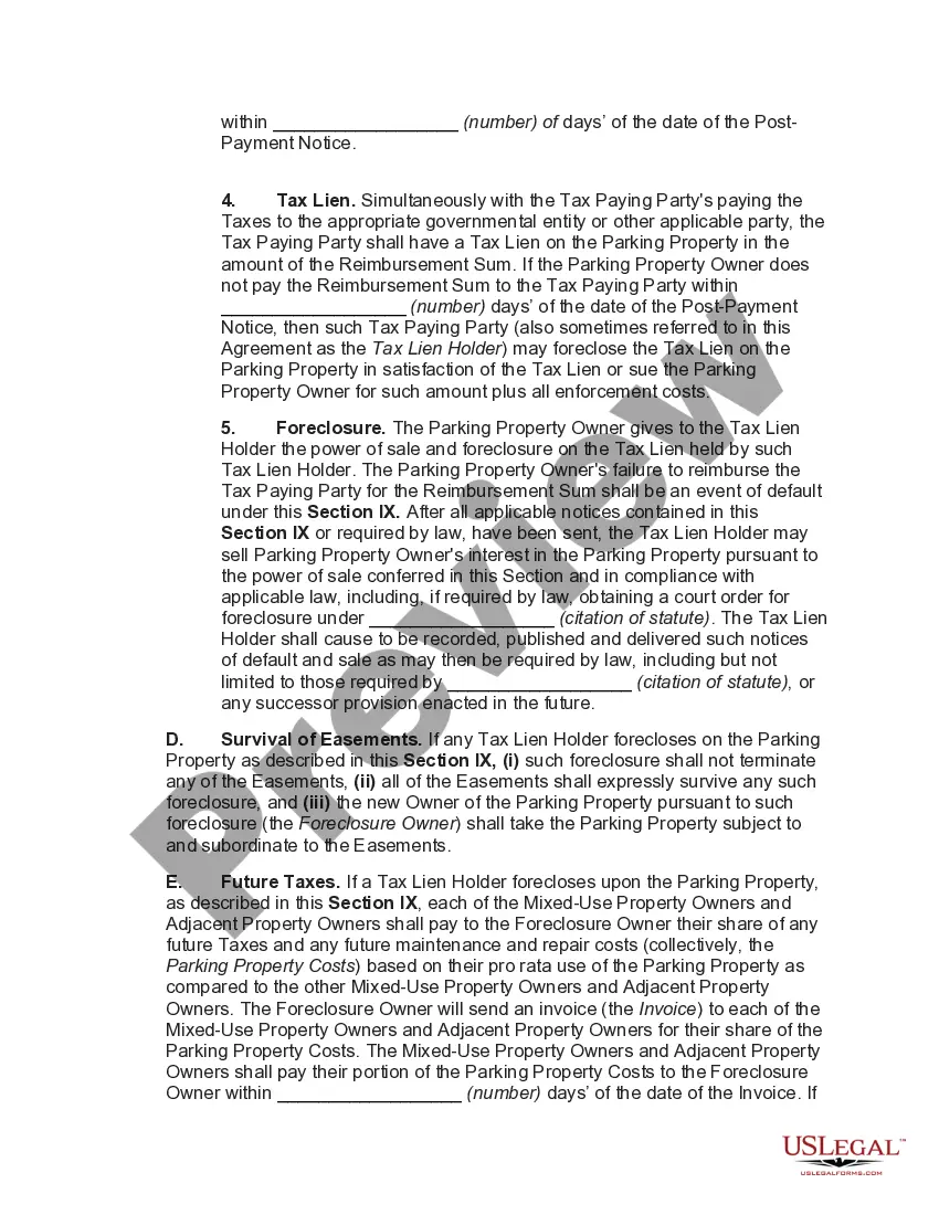 Preview Agreement between Adjoining Landowners Granting Perpetual Non-exclusive Easement for Use of and Access to Parking Area