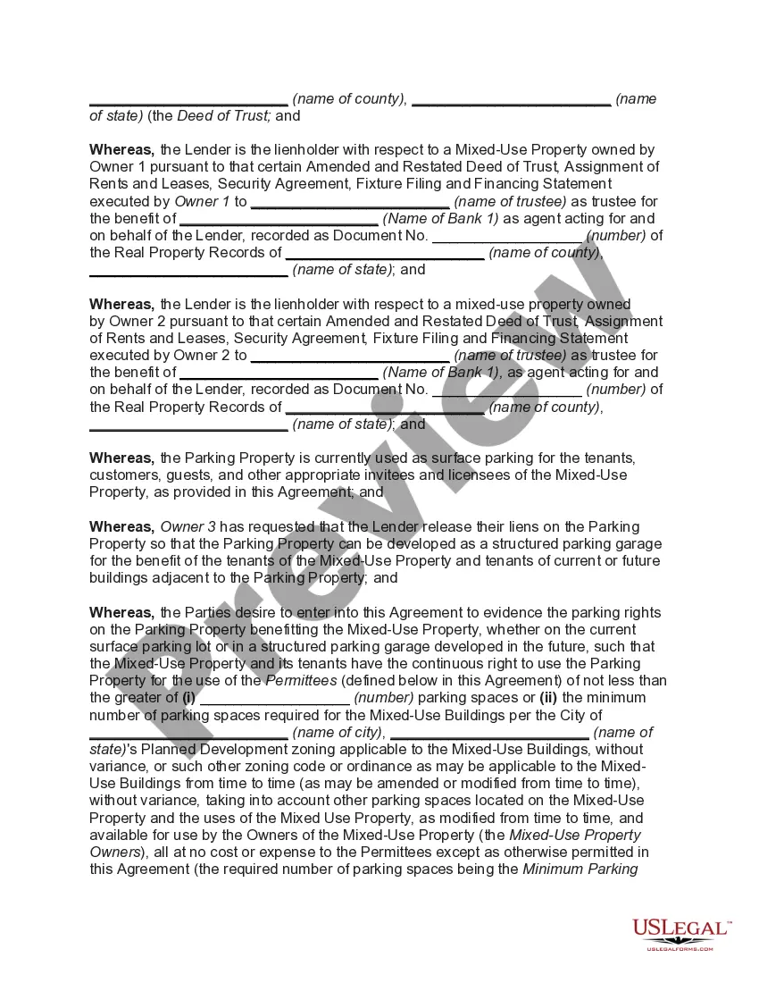 Preview Agreement between Adjoining Landowners Granting Perpetual Non-exclusive Easement for Use of and Access to Parking Area