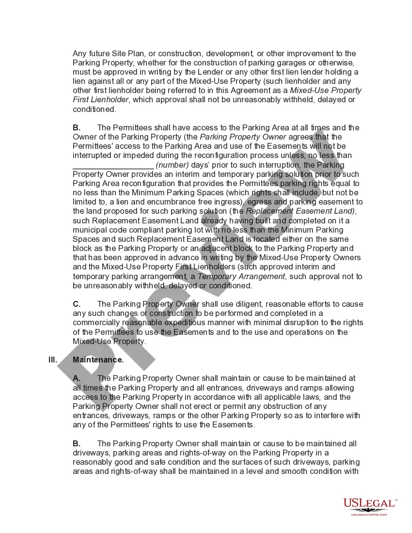 Preview Agreement between Adjoining Landowners Granting Perpetual Non-exclusive Easement for Use of and Access to Parking Area
