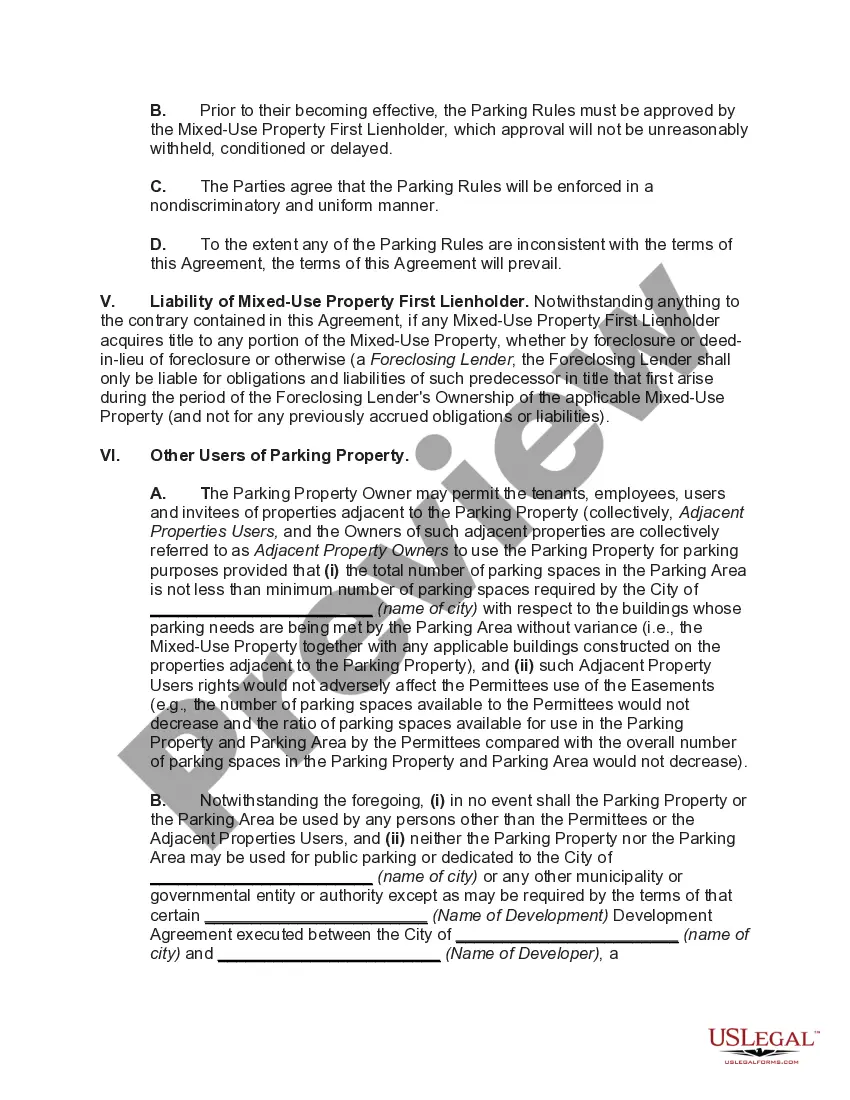 Preview Agreement between Adjoining Landowners Granting Perpetual Non-exclusive Easement for Use of and Access to Parking Area