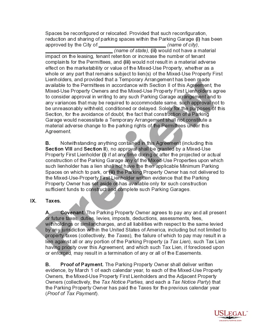 Preview Agreement between Adjoining Landowners Granting Perpetual Non-exclusive Easement for Use of and Access to Parking Area