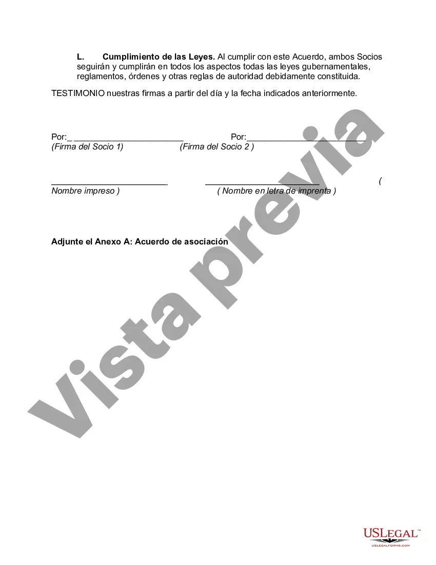 Preview Acuerdo de compra-venta con seguro de vida para financiar la compra del interés del socio fallecido en una sociedad profesional