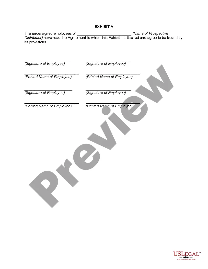 Preview Secrecy Letter Agreement to Prospective Distributor