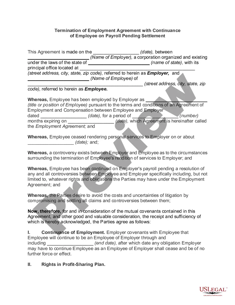 termination of employment agreement template