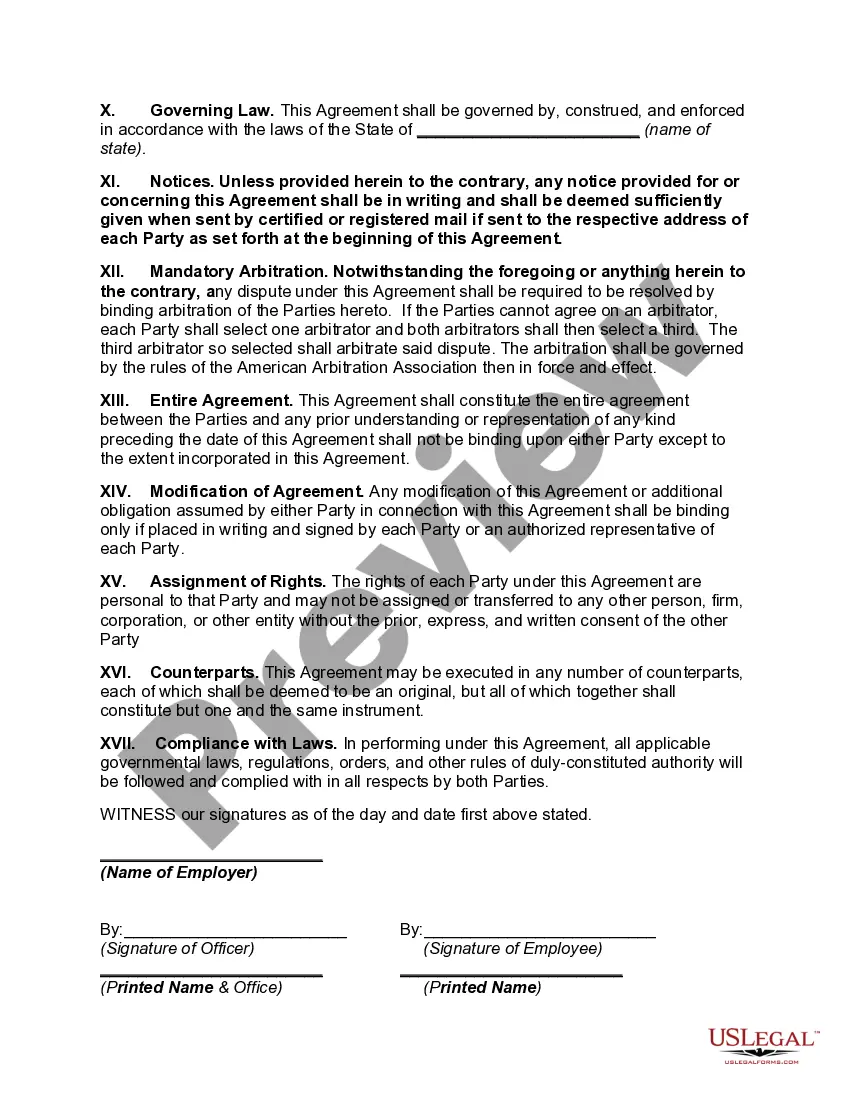 Preview Termination of Employment Agreement with Continuance of Employee on Payroll Pending Settlement