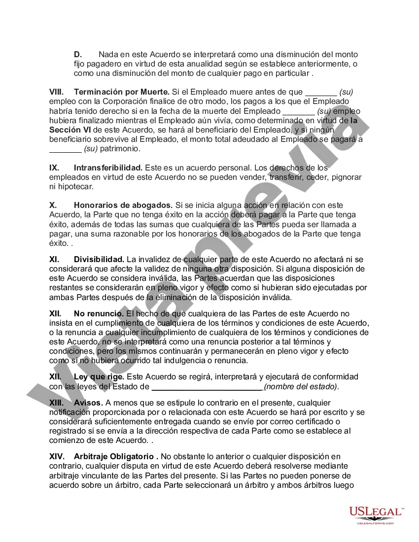 Preview Acuerdo Laboral de Ejecutivo con Remuneración Diferida y Aumentos por Costo de Vida