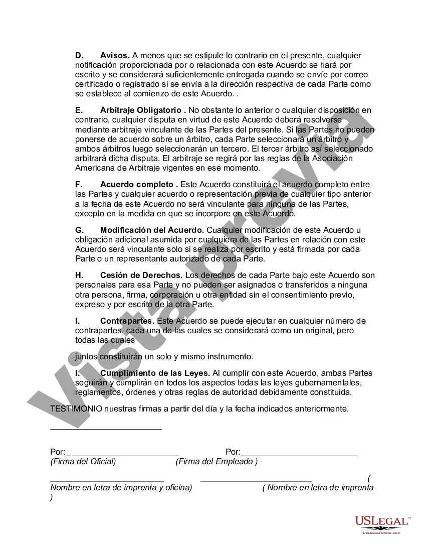 Preview Acuerdo Laboral con Gerente General de Hotel