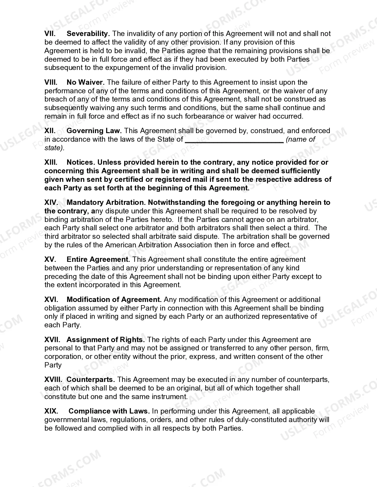 Preview Non-Exclusive Real Estate Brokerage Agreement