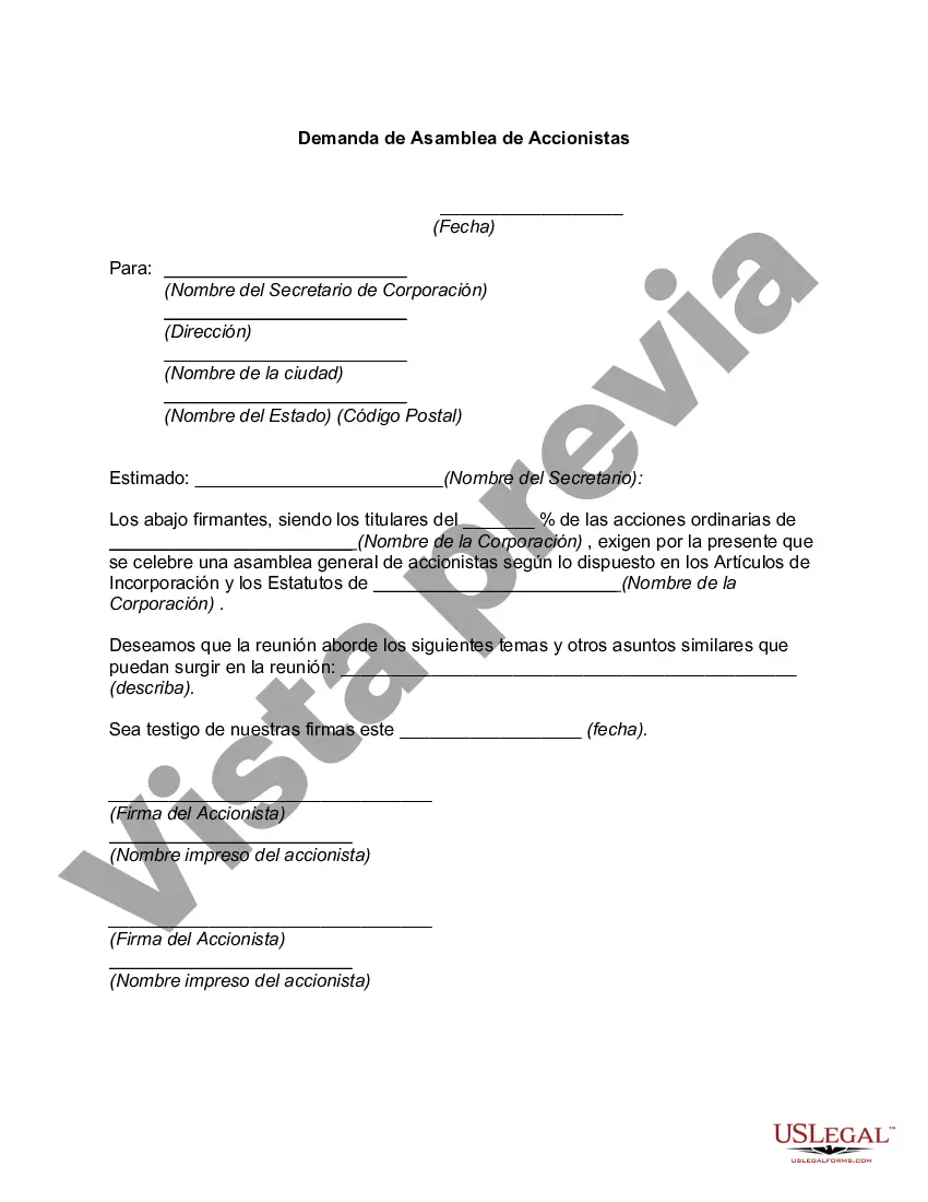Preview Demanda de Asamblea de Accionistas