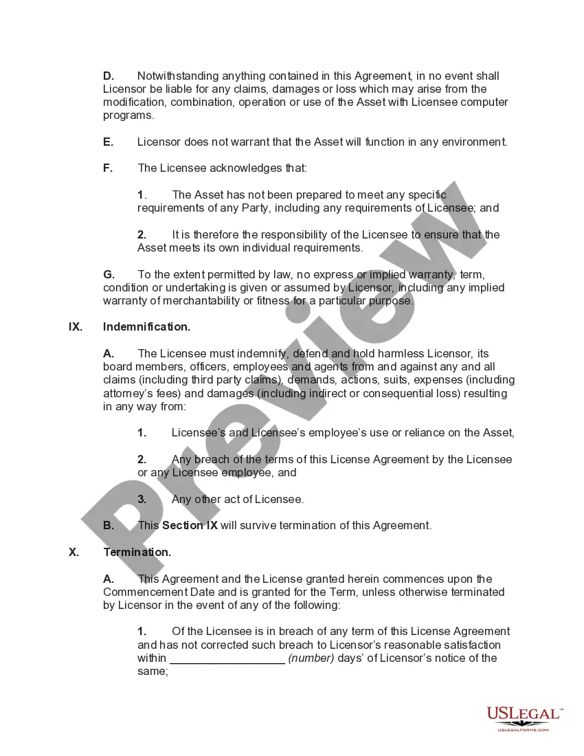 Preview Non-exclusive and Non-transferable License Agreement for a Product