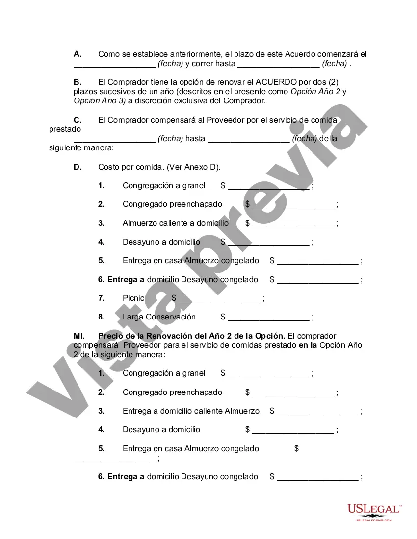 Preview Acuerdo de servicio de alimentos