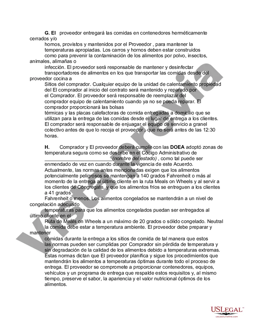 Preview Acuerdo de servicio de alimentos