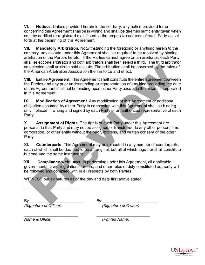 Exchange Agreement, Brokerage Arrangement | US Legal Forms