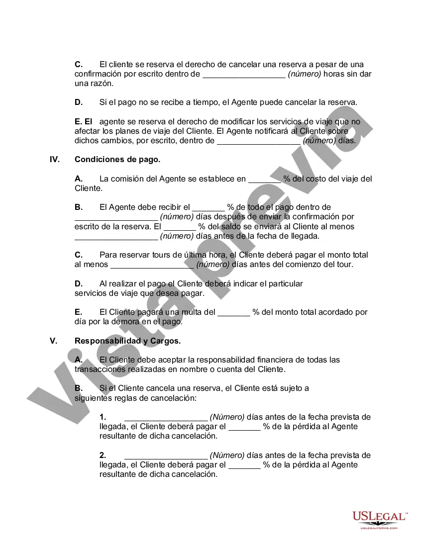 Preview Acuerdo de agente de viajes