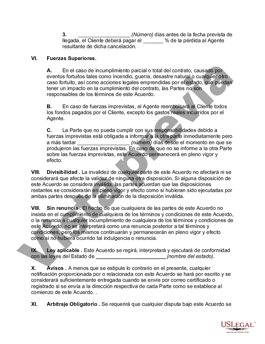 Preview Acuerdo de agente de viajes