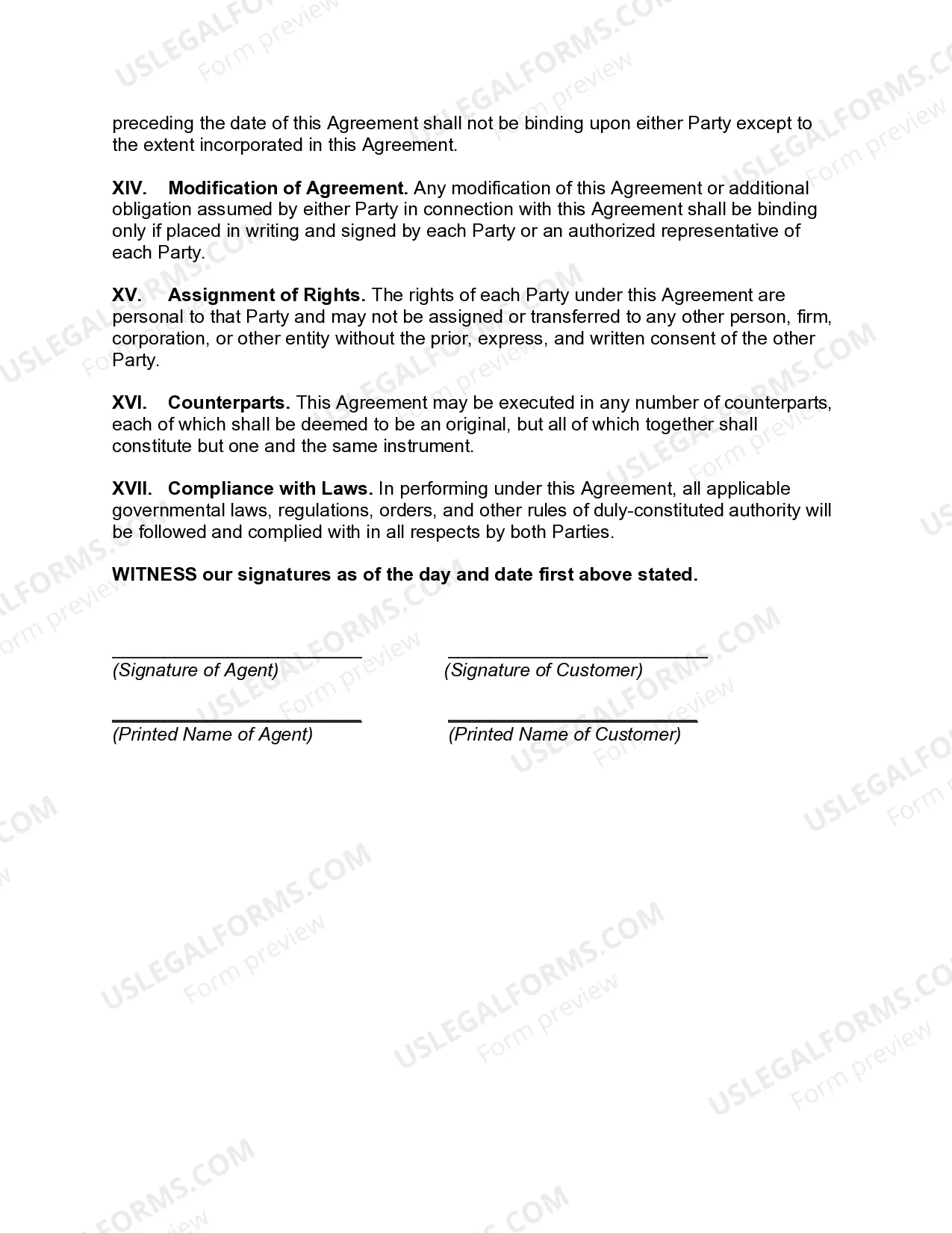 Preview Travel Agent Agreement
