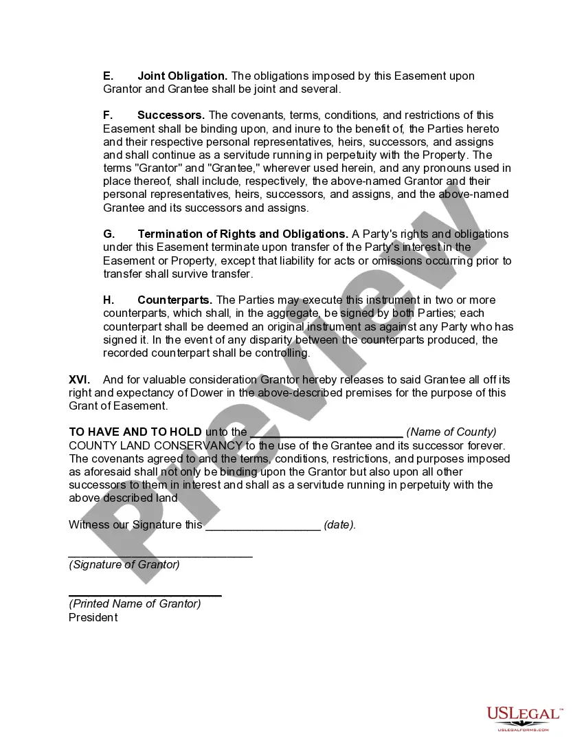 Get Grant of Conservation Right and Easement Preview Grant of Conservation Right and Easement