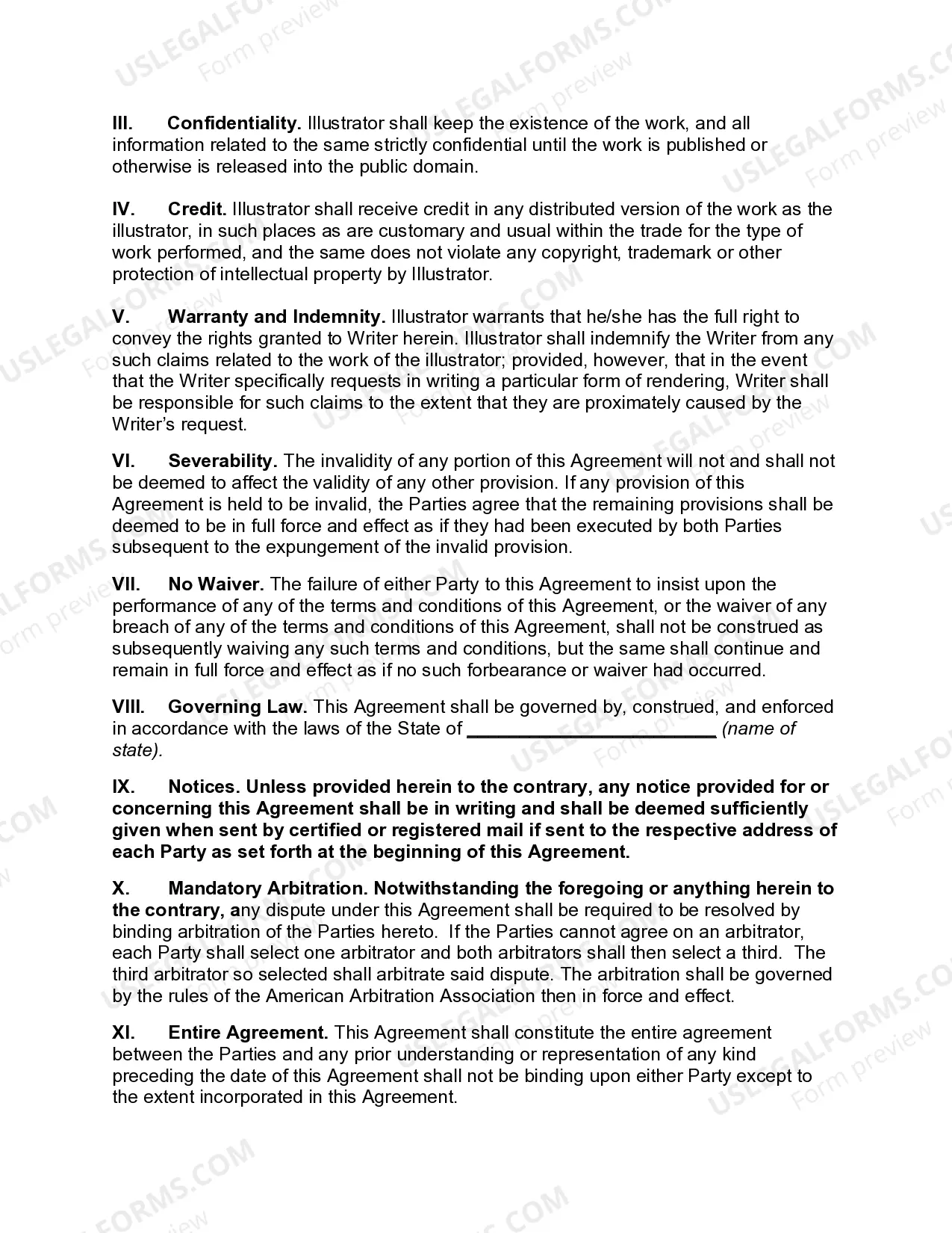 Preview Illustrator and Author Agreement