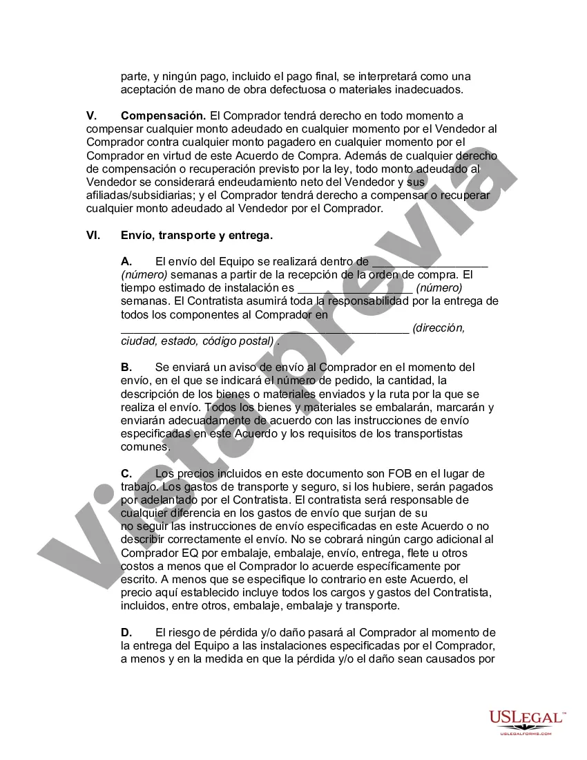 Preview Acuerdo para suministrar e instalar equipos