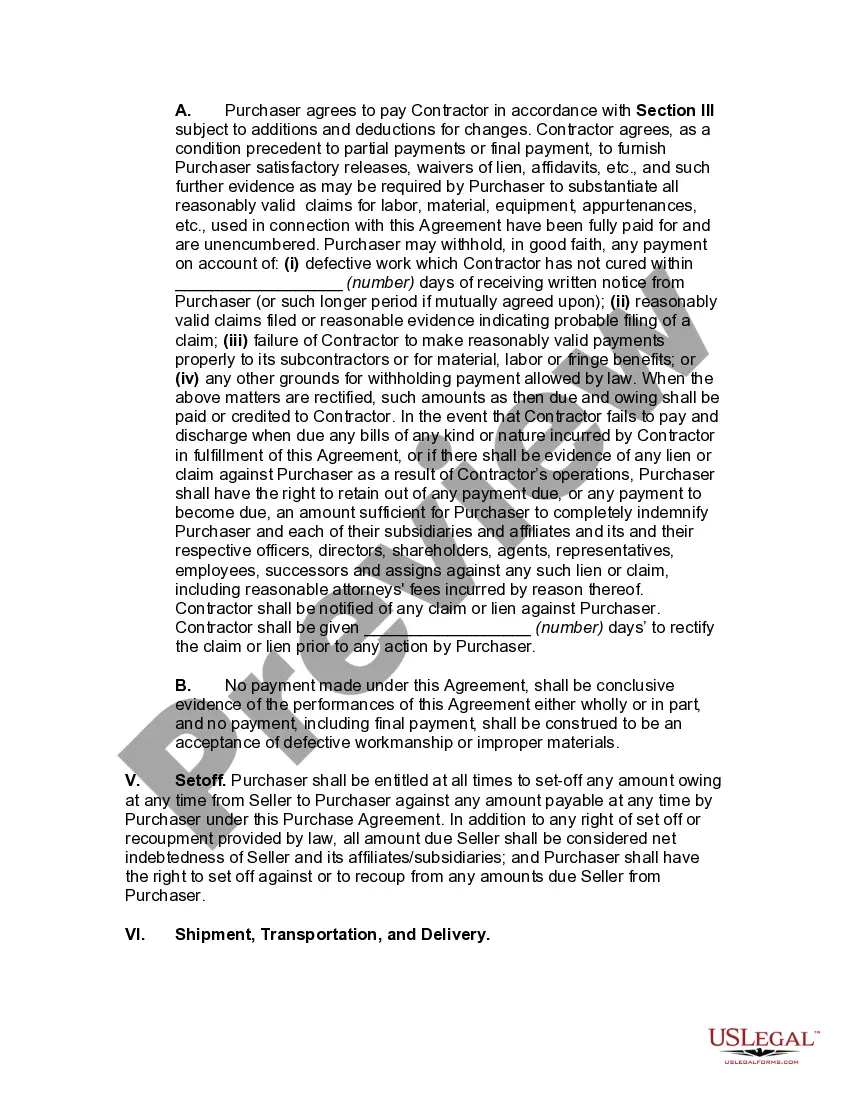 Preview Agreement to Furnish and Install Equipment