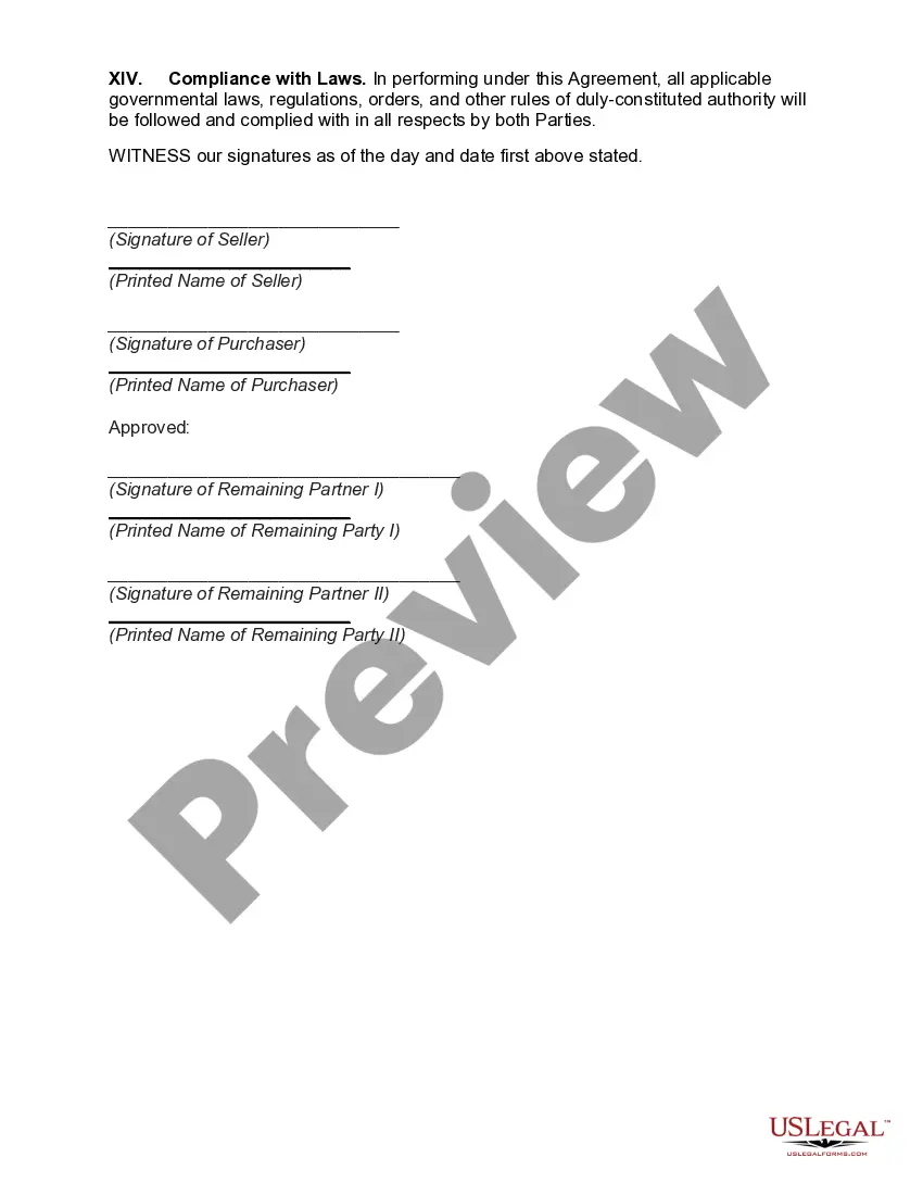Get Agreement to Sell Partnership Interest to Third Party Preview Agreement to Sell Partnership Interest to Third Party