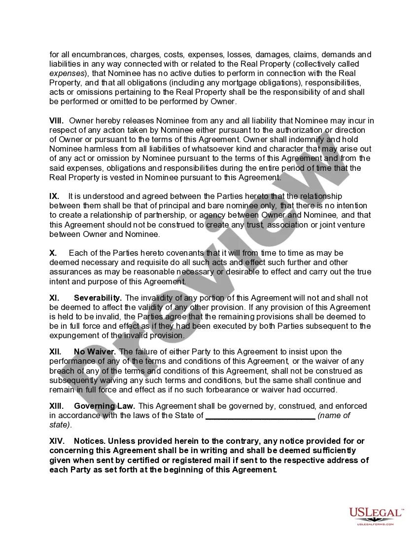 Get Nominee Agreement Preview Nominee Agreement