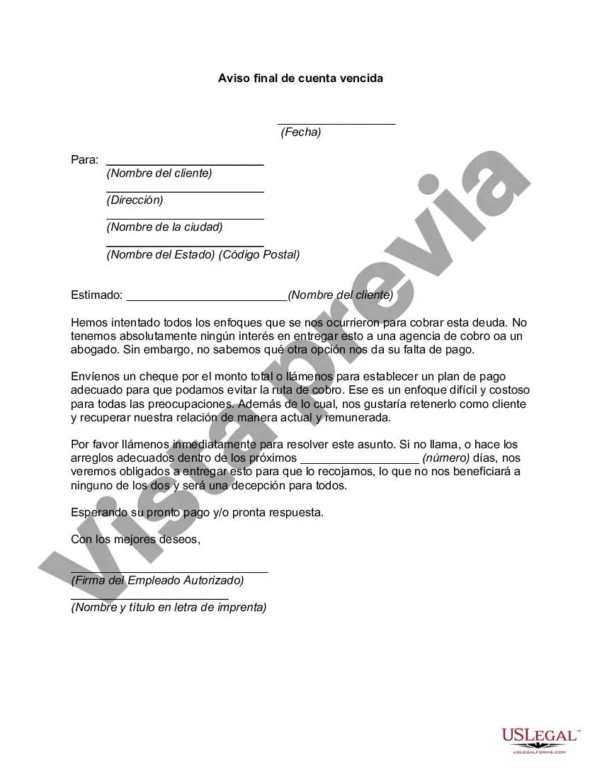 Preview Aviso final de cuenta vencida