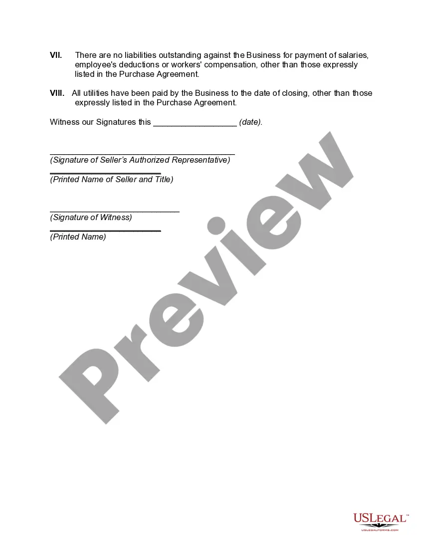 Preview Certification of Seller