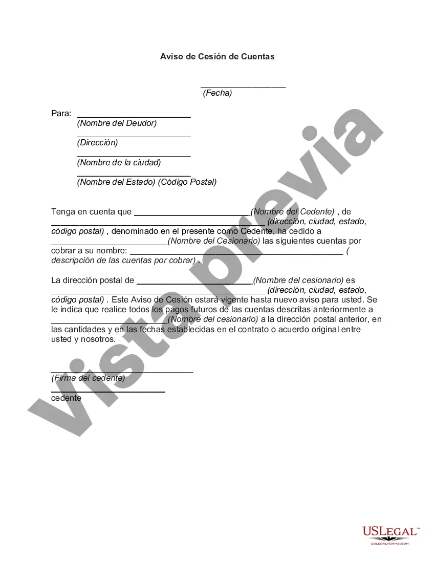 Preview Aviso de Cesión de Cuentas