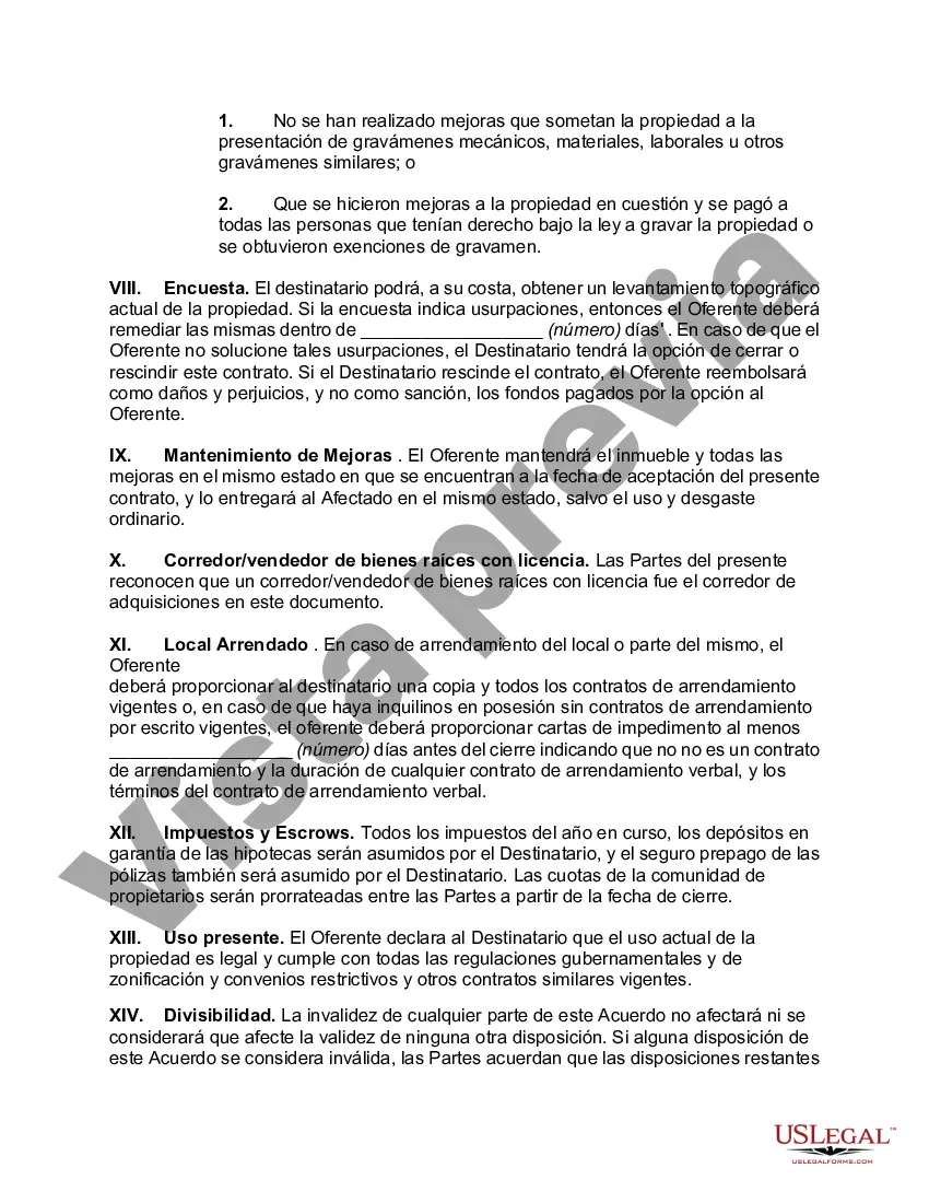 Preview Oferta de Compra de Bienes Raíces