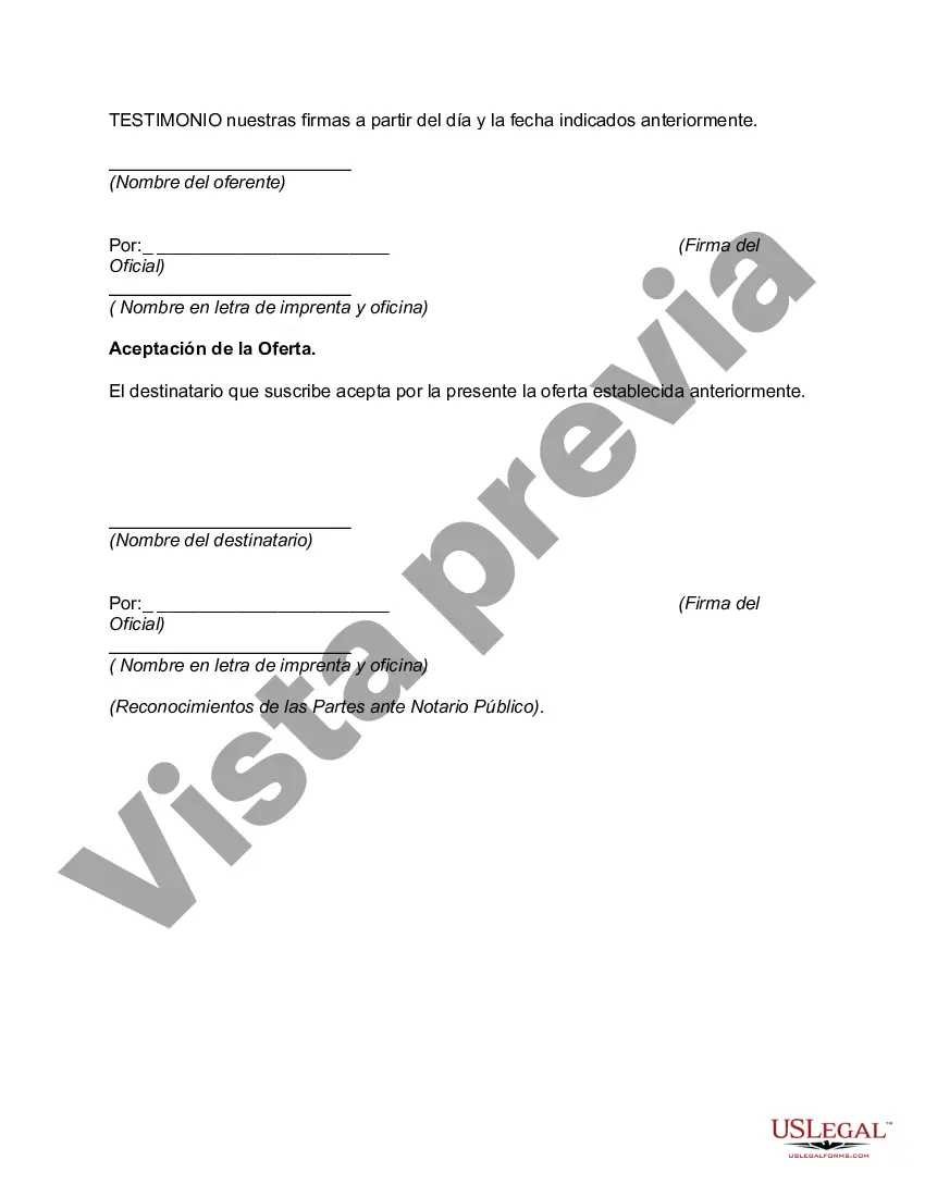 Preview Oferta de Compra de Bienes Raíces