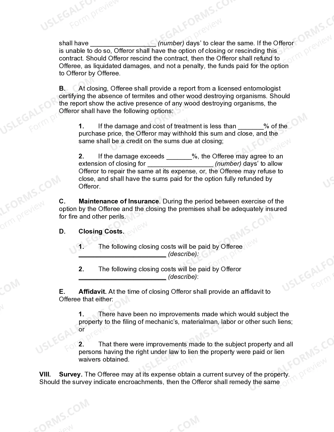 Preview Offer to Purchase Real Estate